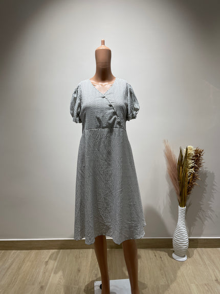 K.M.B Women Fit and Flare Black Dress L Size