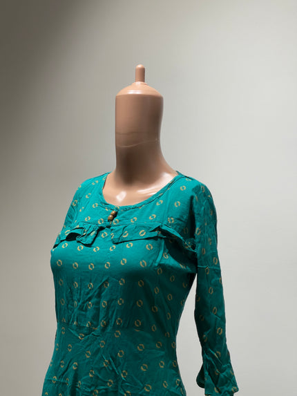 Women Green Kurti L Size