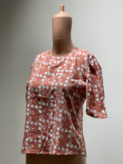 LIVIYA Womens Beige color Round Neck Crop Top L Size