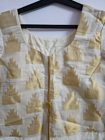 Traditional Wear Off White Kurtha with Pants of M size