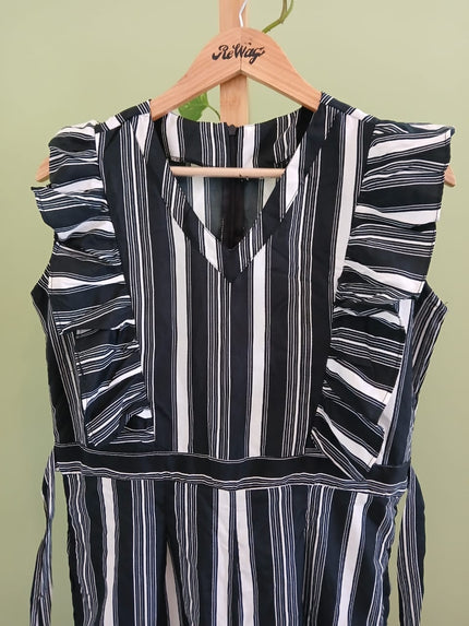 Black & White Striped Womens Dress XL Size