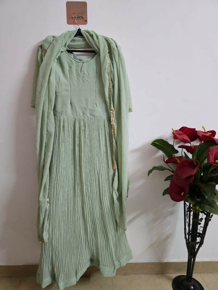 Pastal Mint Green Party Wear Gown of XS-S size