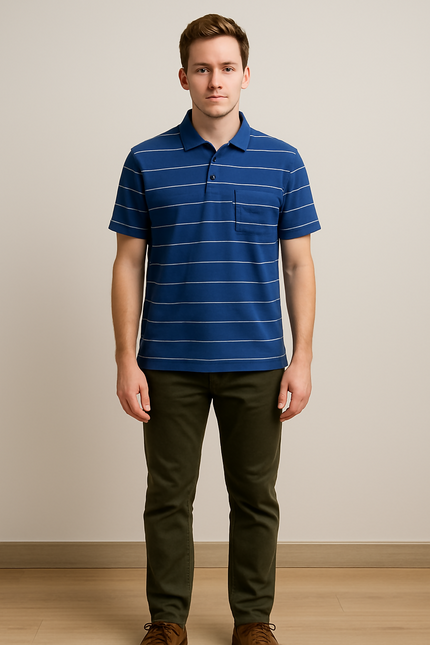 Men's Casual Blue T-Shirt - XL Size