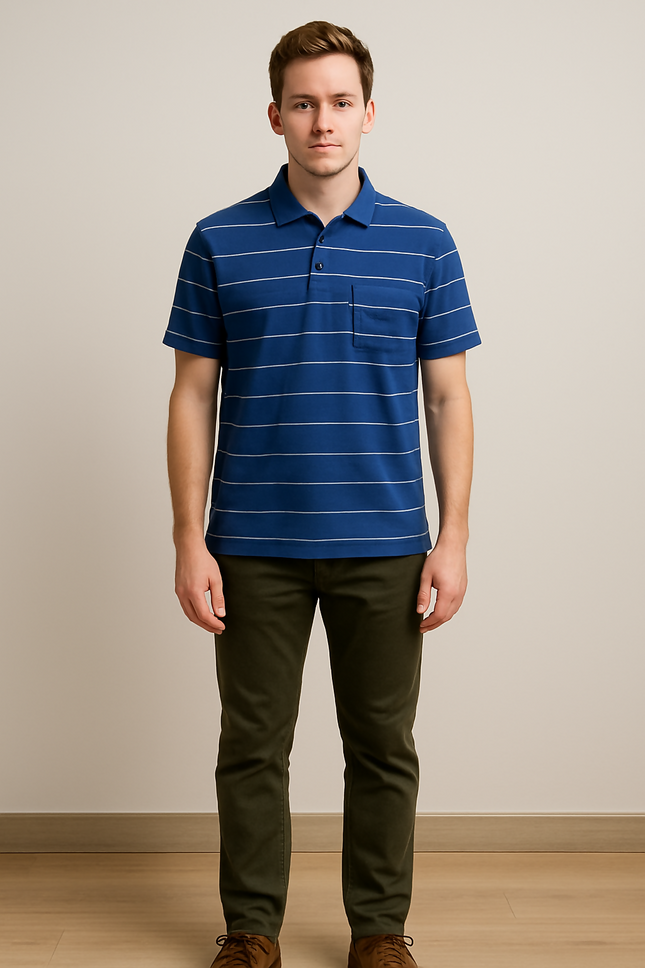 Men's Casual Blue T-Shirt - XL Size