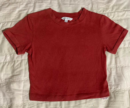 Women's Casual Tie Red Crop Top - S Size