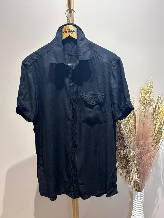 Men's Casual Black Half Sleeve Shirt - XL size
