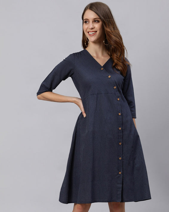 Jaipur Kurti Women’s Blue A-line Dress