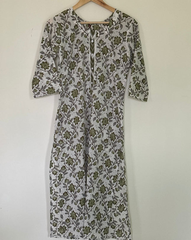 Women's Kurti Set Green - M Size