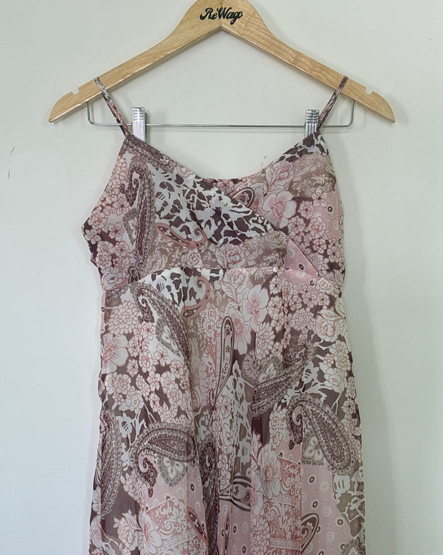 Women's Pastel Boho Style Pink Dress - S Size