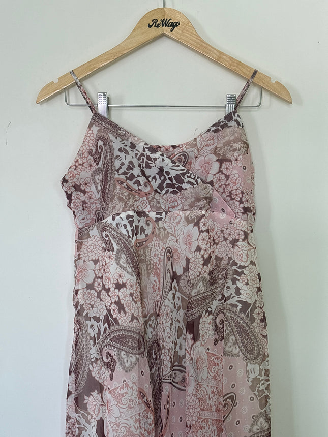 Women's Pastel Boho Style Pink Dress - S Size