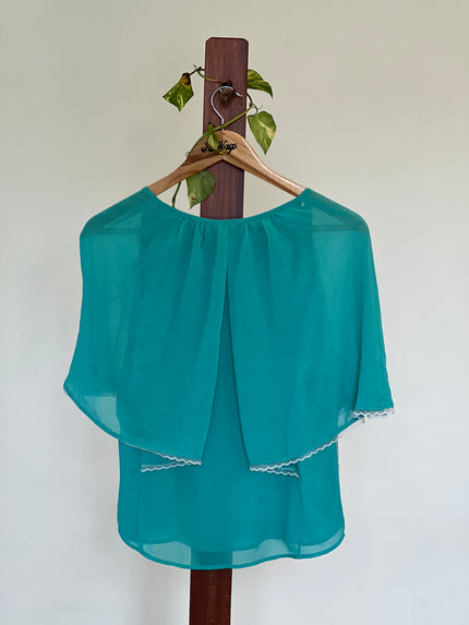 LALU Womens’s Top with Attached Shrug Blue - S Size