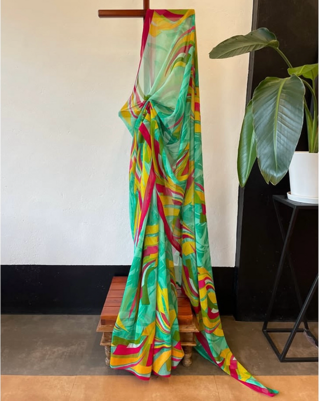 Women’s Printed Georgette Saree