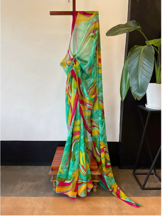 Women’s Printed Georgette Saree