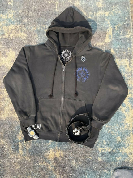 Men's ChromeHearts zip-up black hoodie - M