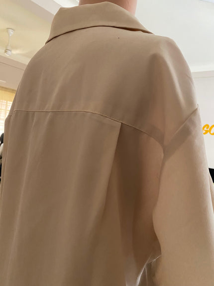 ROEM Women's Casual Beige Shirt - L Size