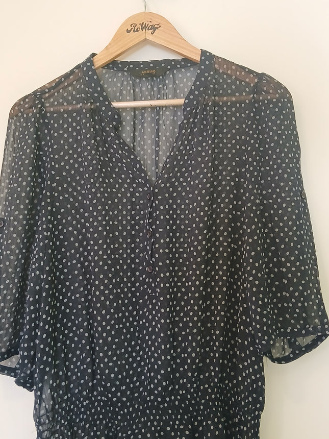 ADSUM Women' Navy Blue Mid Dress - L Size
