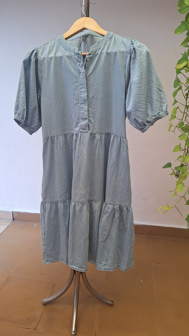 Women's  Casual Mid Bule Dress - XS Size