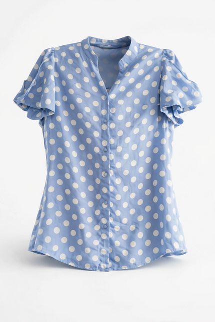 Blue polka dots shirt - M Size