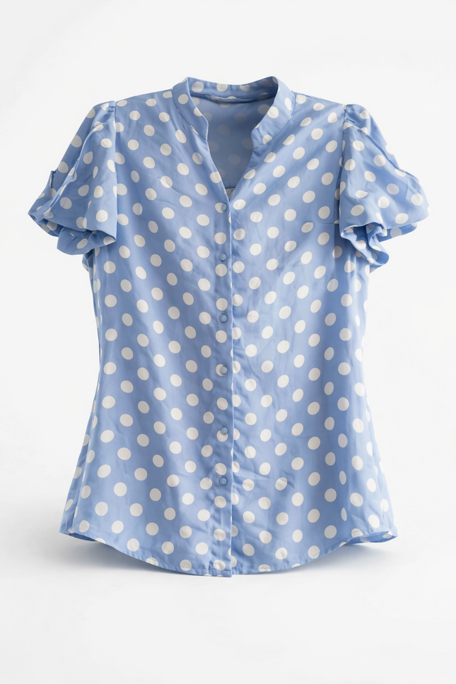 Blue polka dots shirt - M Size