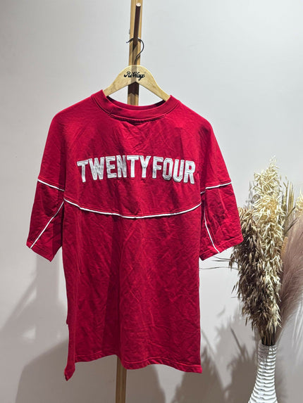 Men's Side Open Red T-shirt - M Size