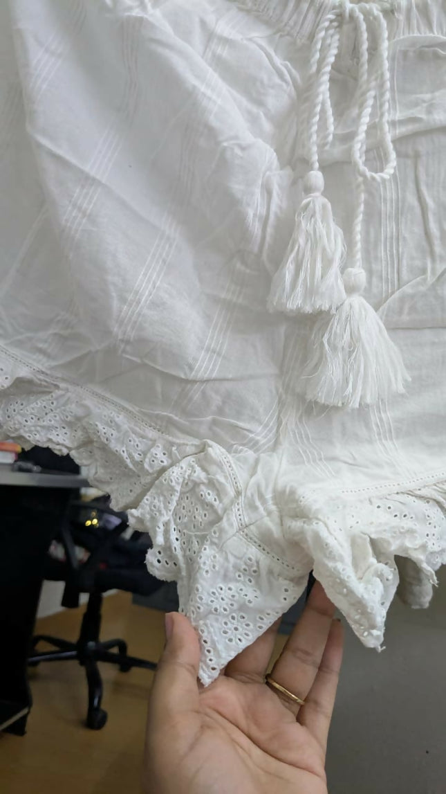 Women's Nightsuit White Cotton - S size