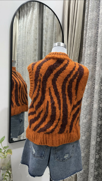 Limited Edition ZARA Tiger Stripes Sweater Vest