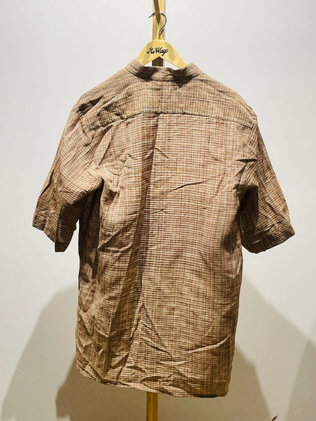 Men's Casual Warm Brown Shirt - XXL size