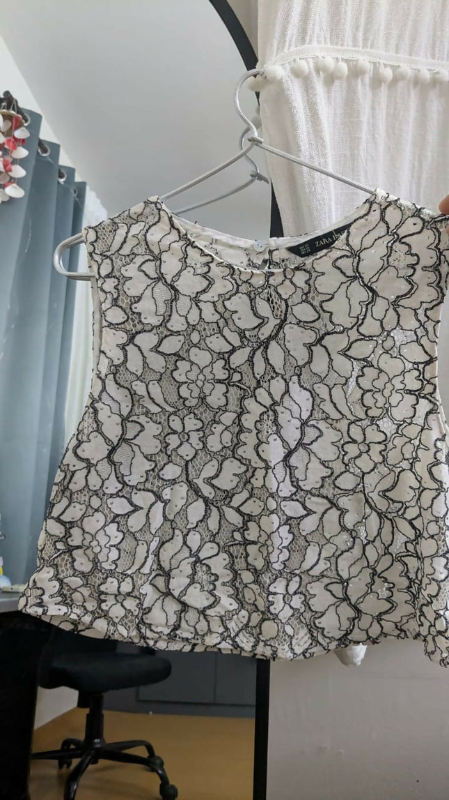 Women's Casual White Crop Top - S Size