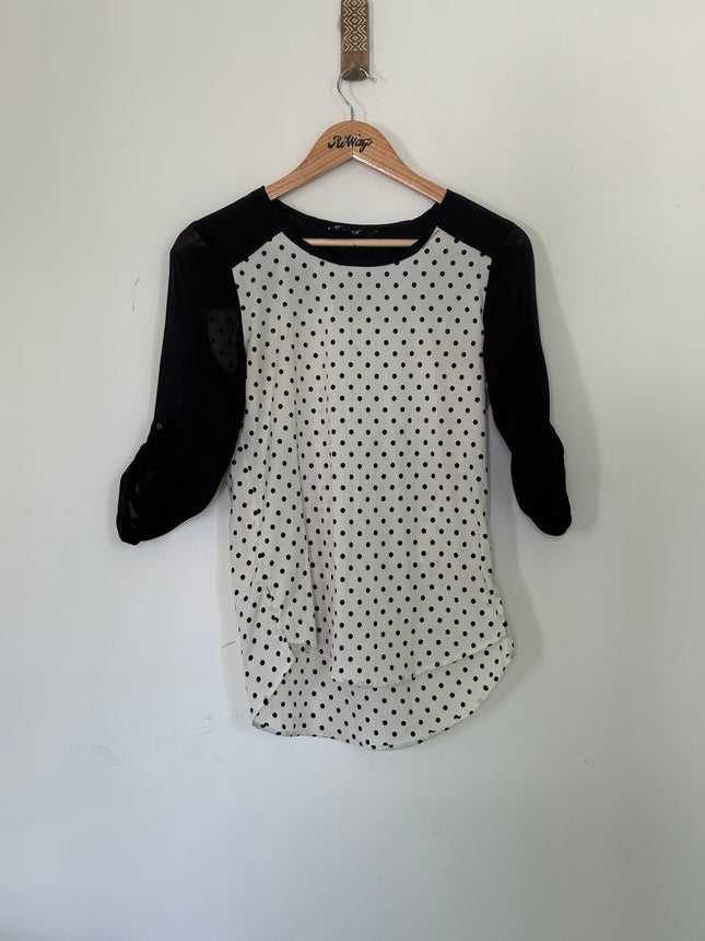 HARPA Women's  3/4 Sleeves B&W Top  - S Size
