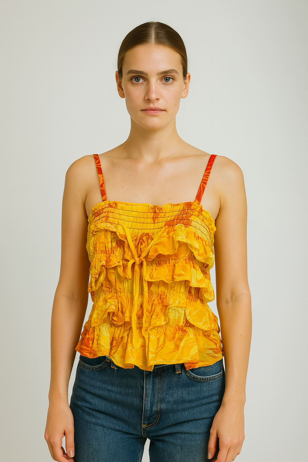 FOREVER 21 Yellow Women’s Croptop with Straps - S Size