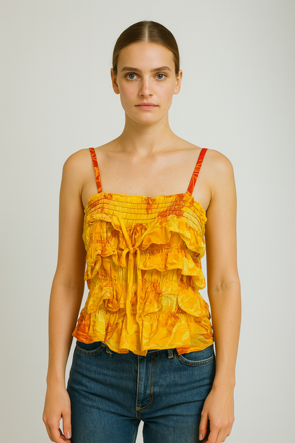FOREVER 21 Yellow Women’s Croptop with Straps - S Size