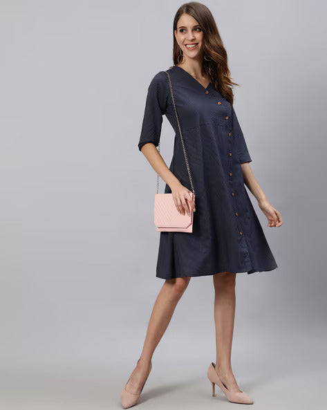 Jaipur Kurti Women’s Blue A-line Dress