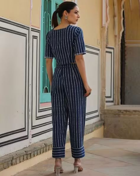 Juniper Women Blue Coord Set-  M Size