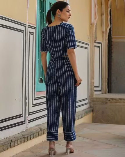 Juniper Women Blue Coord Set-  M Size