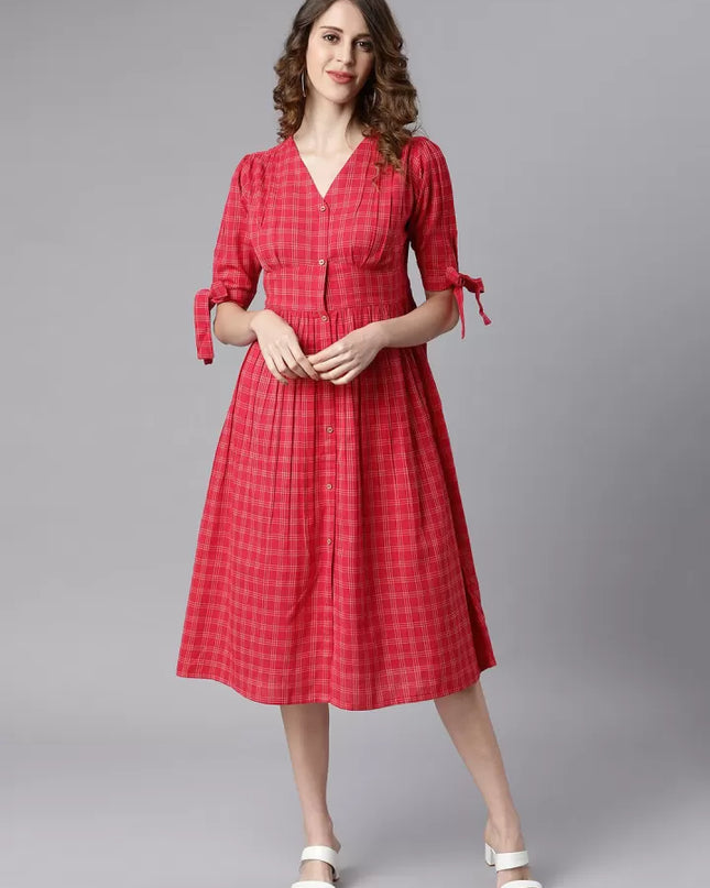 Janasya Womens Red Dress -  M size