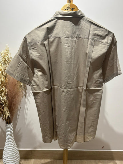 TEXSHIRT Men's Casual Cream Shirt - 2XL Size