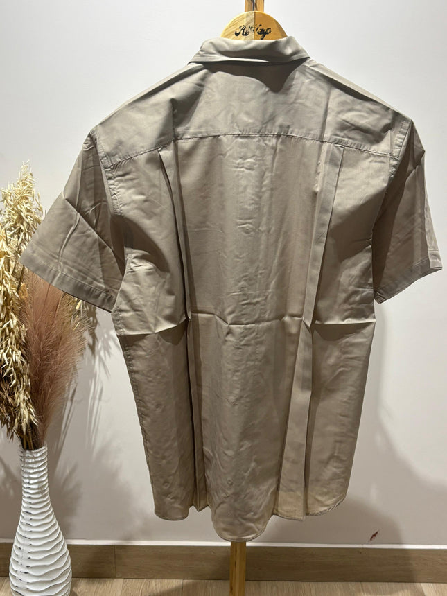 TEXSHIRT Men's Casual Cream Shirt - 2XL Size