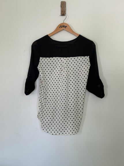 HARPA Women's  3/4 Sleeves B&W Top  - S Size