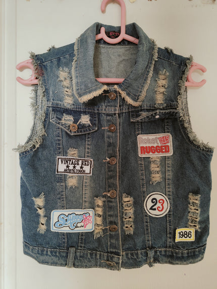 Women's Denim Patchwork Jacket - S Size