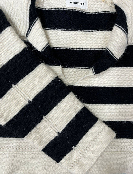 Limited Edition MINETTE Striped Crop Polo Sweater