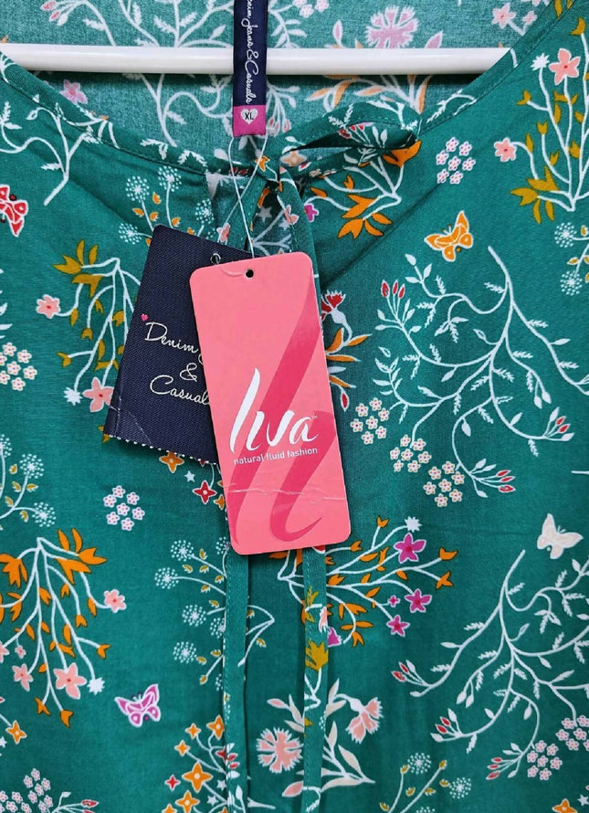 LIVA Women's Emrald (Sea Green) Beautiful Tunic Top - XL Size