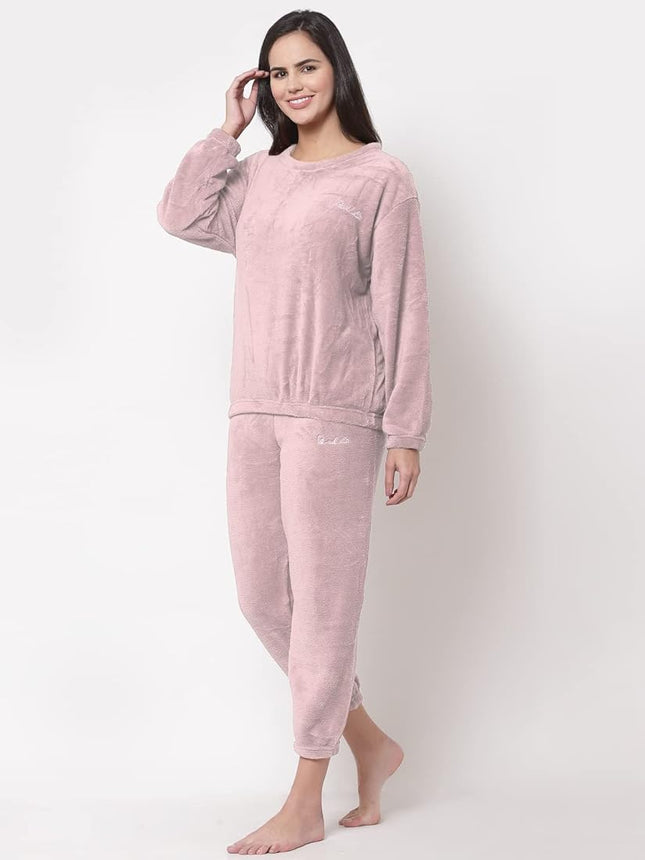 Gracit Women’s Winterwear/sleepwear Top and Bottom Set - M Size