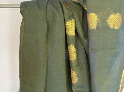 Women’s Saree With Golden Brocades and Works
