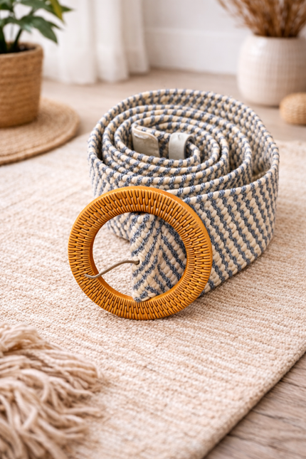 Women's Straw Woven Elastic Waist Belt