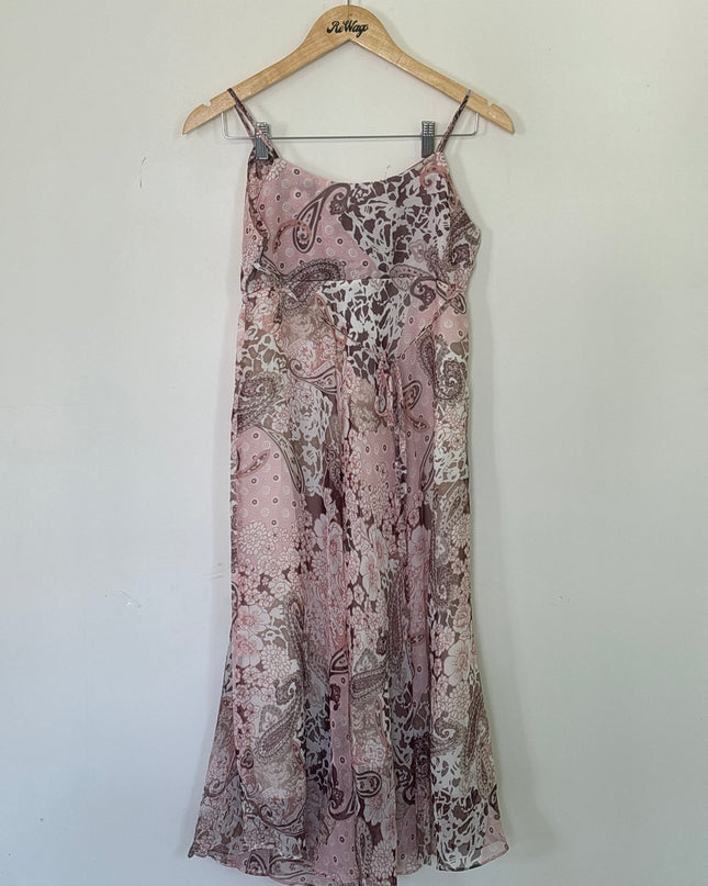 Women's Pastel Boho Style Pink Dress - S Size