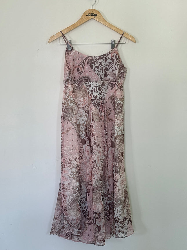 Women's Pastel Boho Style Pink Dress - S Size