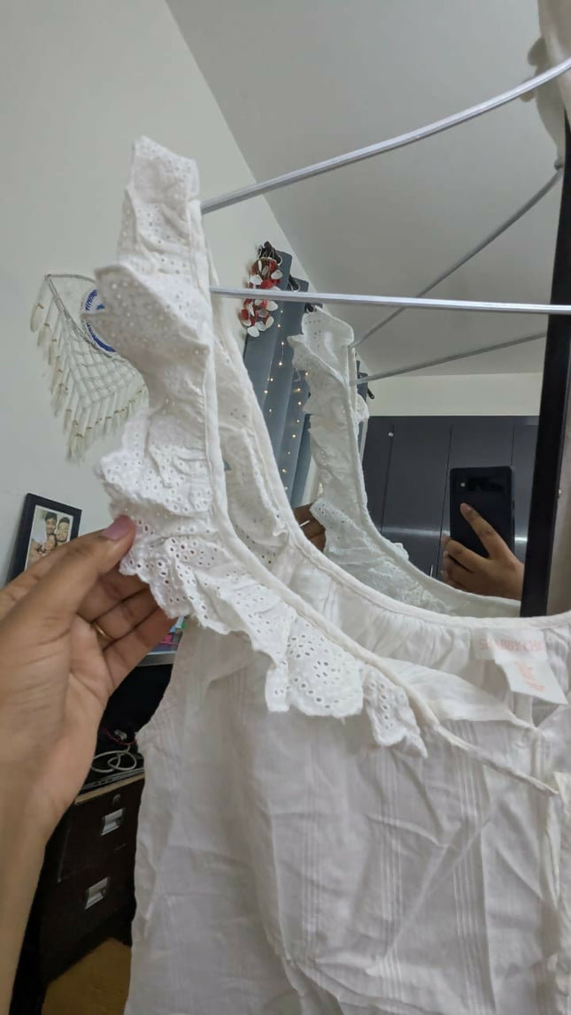 Women's Nightsuit White Cotton - S size