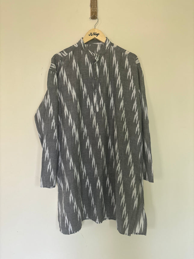 Men's Full Sleeve Grey Kurta - 3XL Size