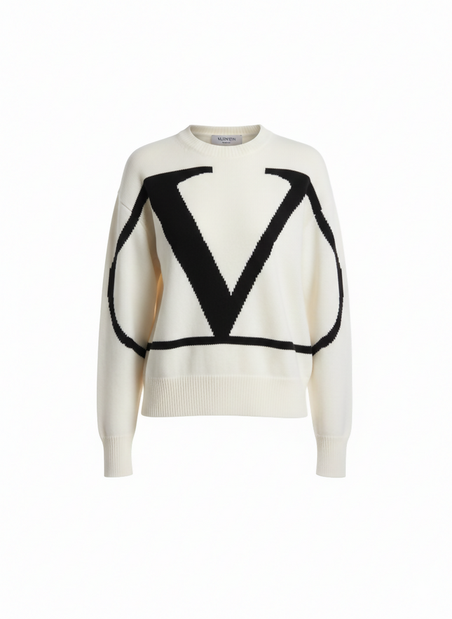 Pre owned Valentino White And Black VLogo Sweater For Women's!