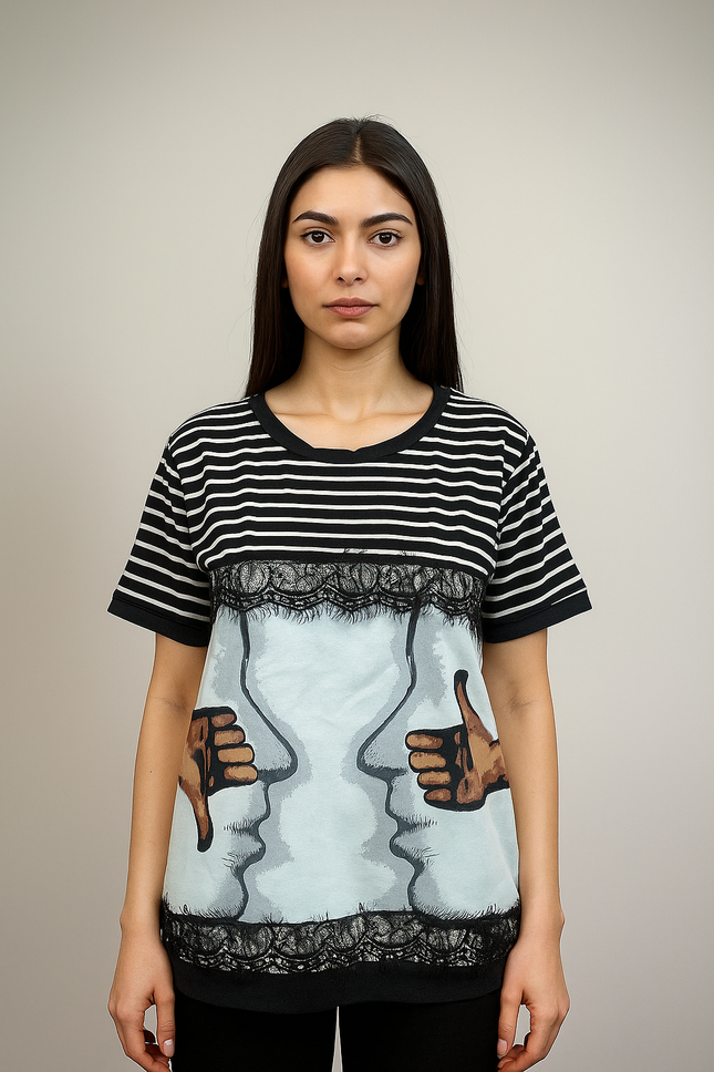 Women's Casual Black Top - M Size